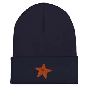 Gold Star Cuffed Beanie